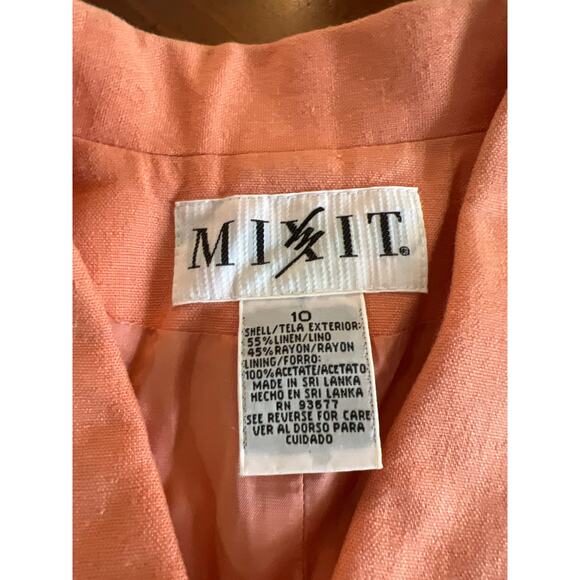 Vintage 90’s MixIt Light Orange 2pc. Dress Shorts & Sleeveless Top Size 10 - Picture 5 of 10